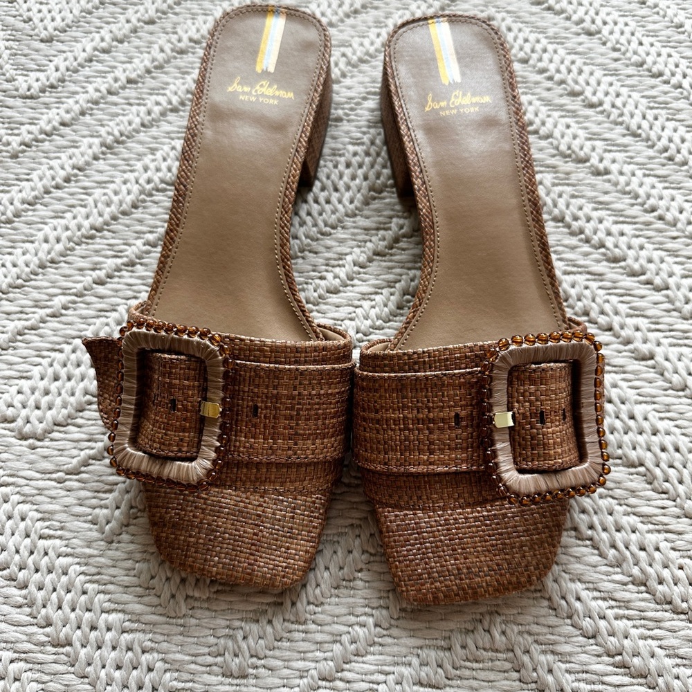 Sam Edelman Woven Brown Deacon Slide Sandals